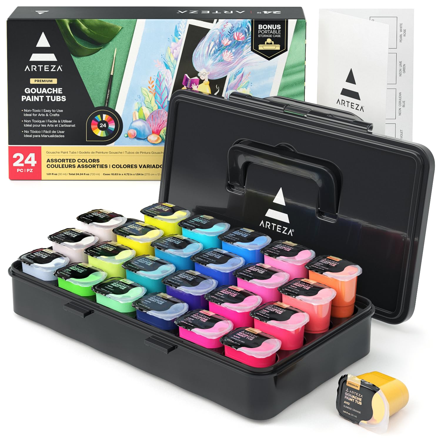 Amazon.com: ARTEZA Gouache Paint, Set of 24 Jelly Paints, 1 fl oz